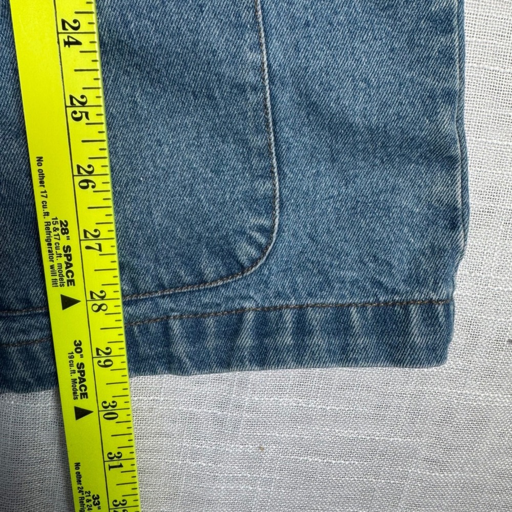 VTG Women XL Denim Coat Jacket Applique Birdhouse Patchwork Cottage Barn Chore - Picture 11 of 16
